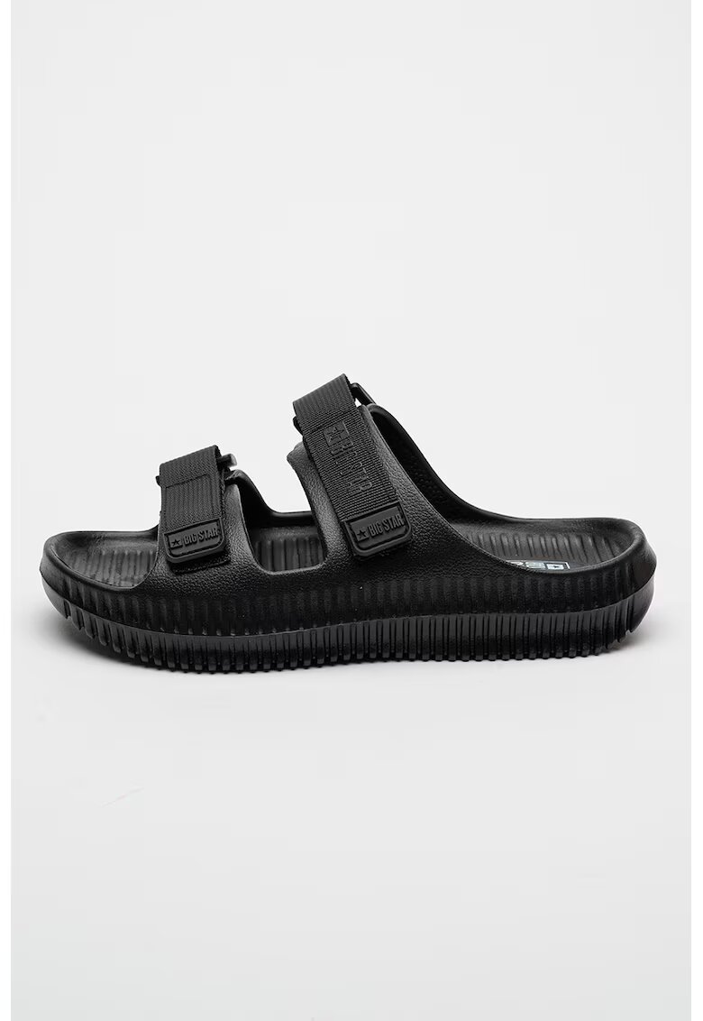 Big Star Papuci cu logo si velcro - Negru