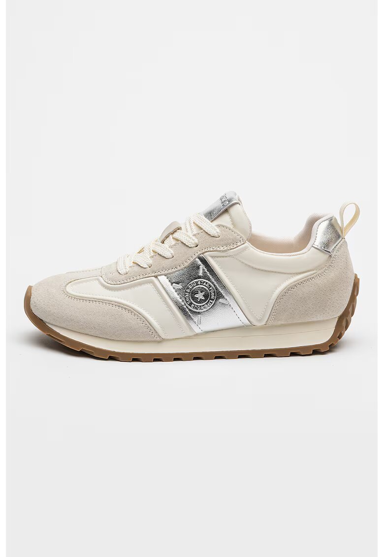 Big Star Paqntofi sport low-cut cu detalii de piele intoarsa - Gri deschis/Alb murdar/Argintiu
