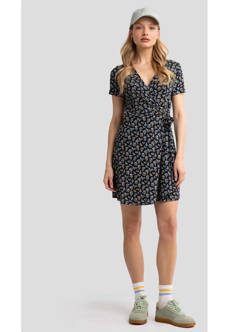 Big Star Rochie din modal cu imprimeu floral Rihatana - Negru