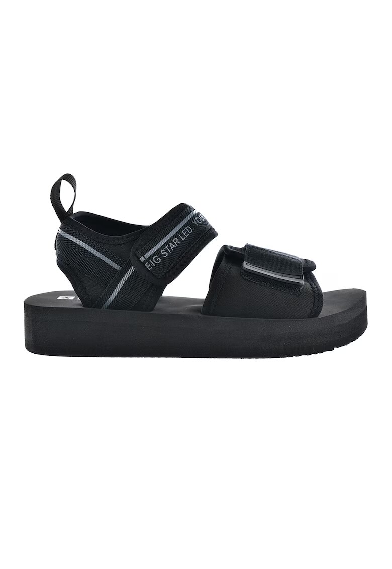 Big Star Sandale cu talpa wedge si inchidere velcro - Negru