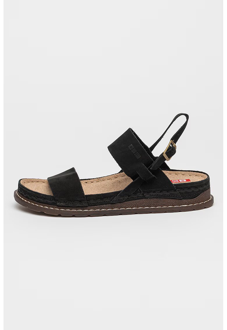 Big Star Sandale slingback de piele intoarsa - Negru