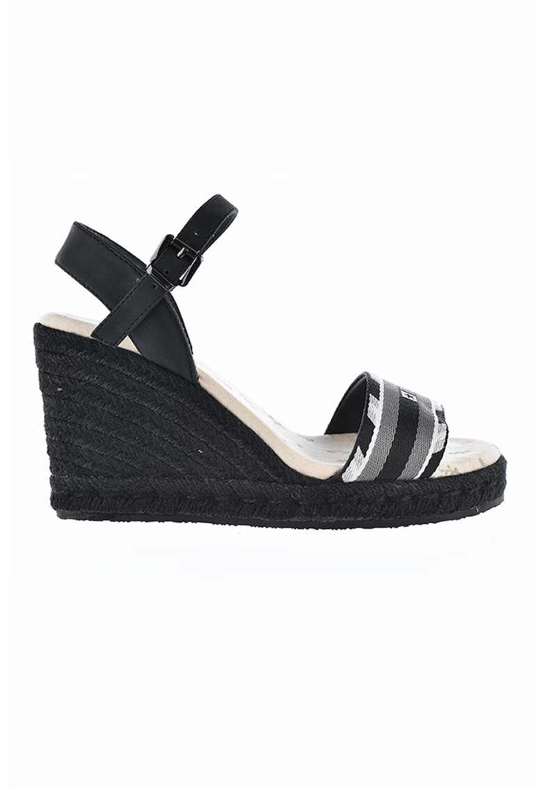 Big Star Sandale wedge cu logo - Negru