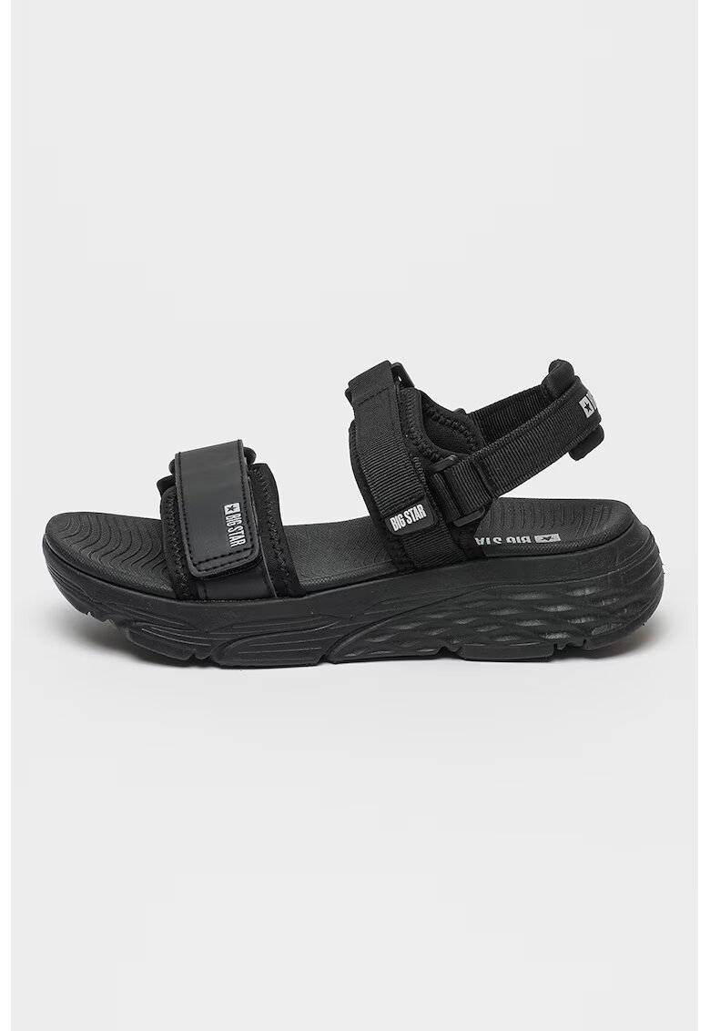 Big Star Sandale wedge cu velcro - Negru