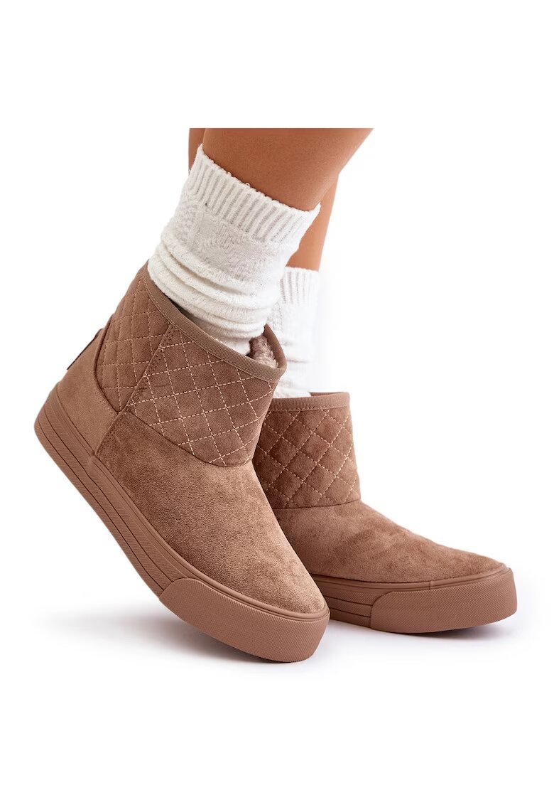 Big Star Shoes Cizme dama - Big Star - cu fermoar - izolate - bej - piele ecologica