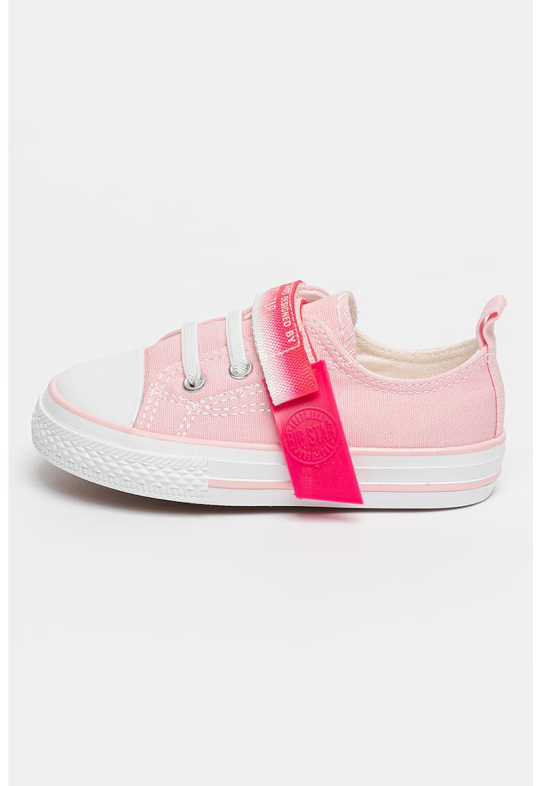 Big Star Tenisi cu velcro si logo - Roz pastel