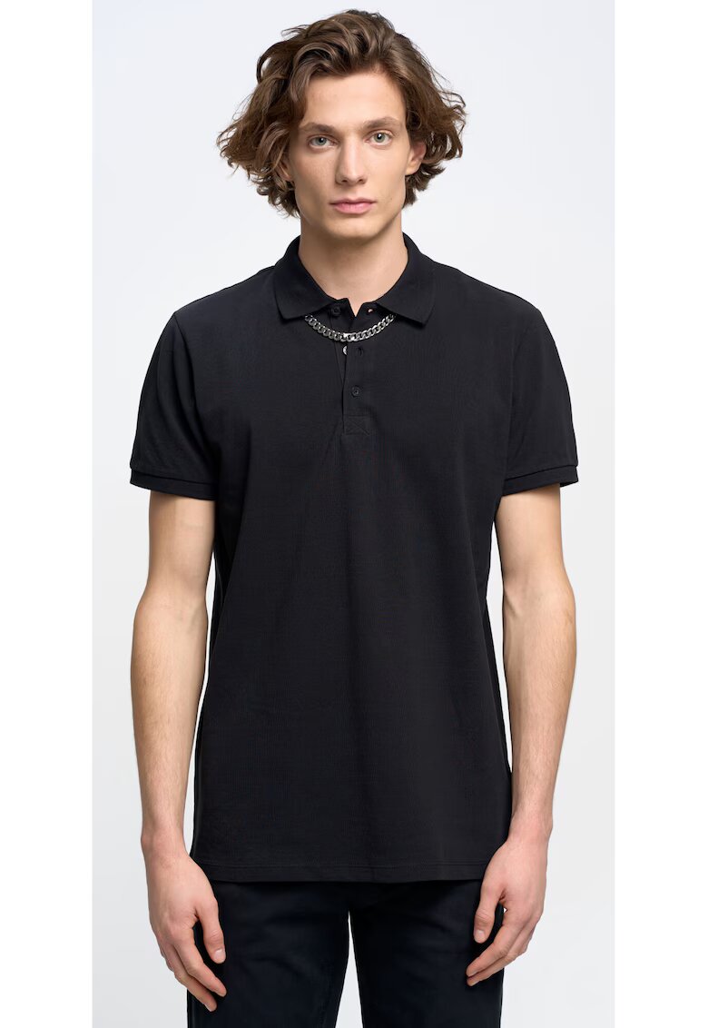 Big Star Tricou uni din bumbac cu guler polo Markol
