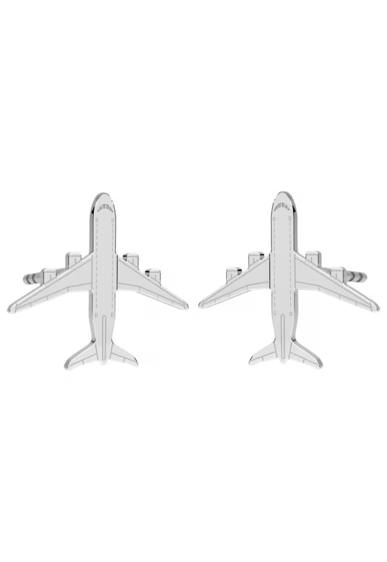 BIJUTERIA NEAGRA Cercei Avion din Argint 925 - inchidere tip surub - fluturas