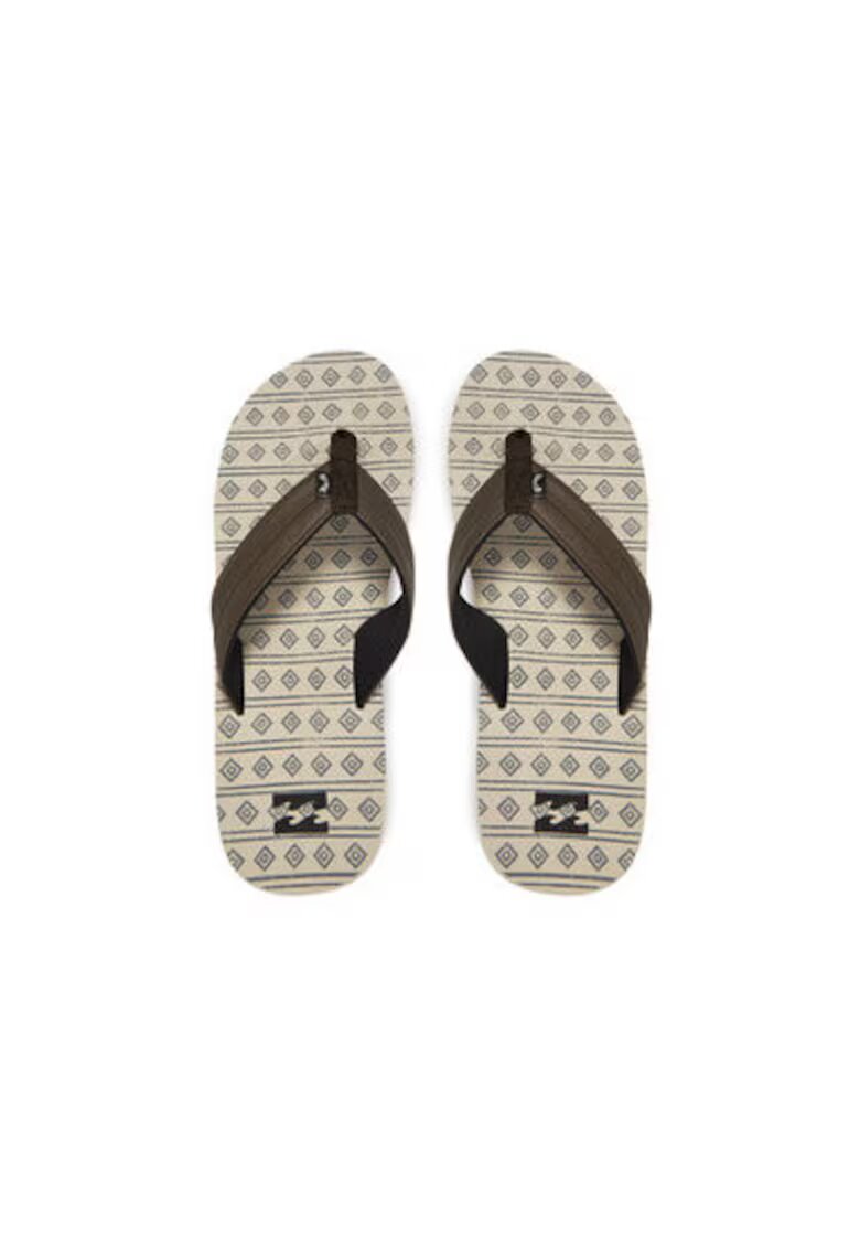 Billabong Papuci flip-flop barbati EBYL100030 - Piele ecologica - Maro - Maro