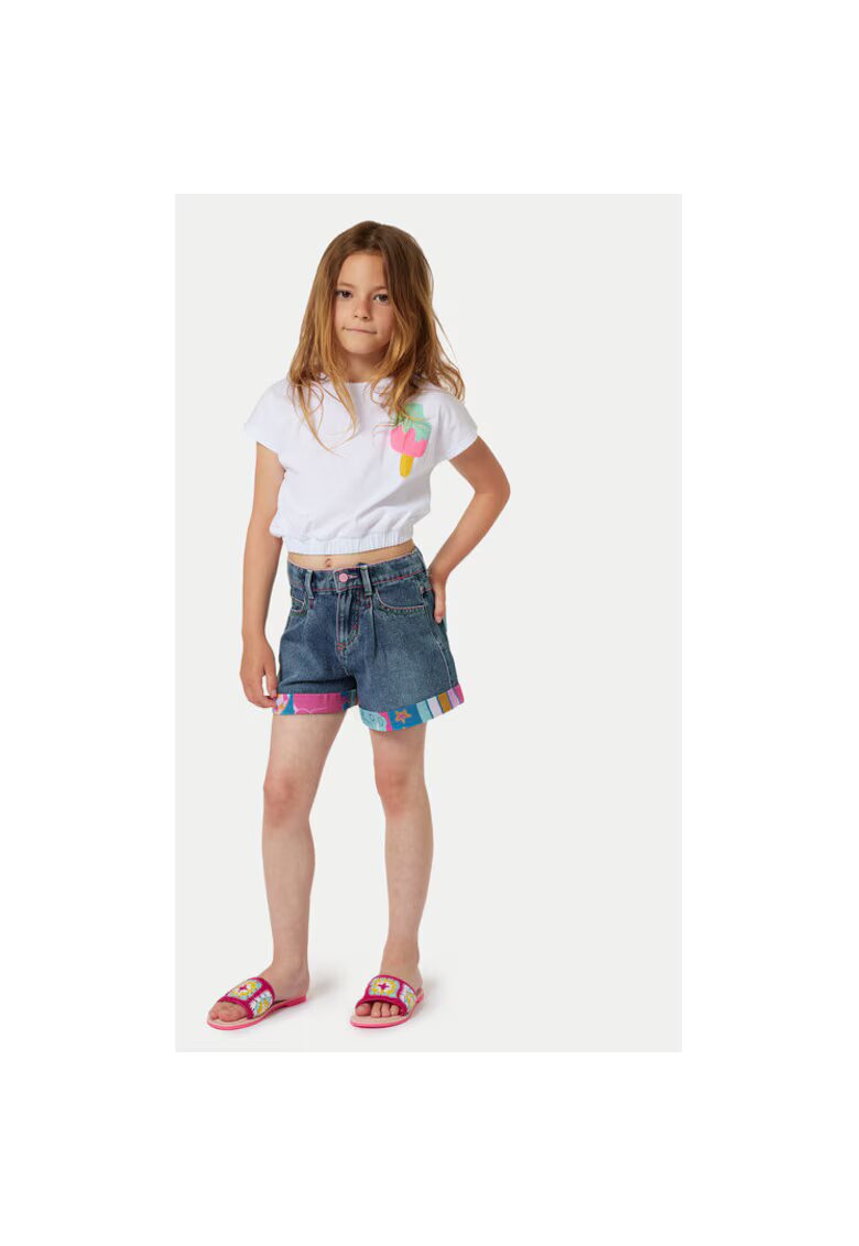 Billieblush Pantaloni scurti fete - 303639594 - Bumbac - Albastru - Albastru