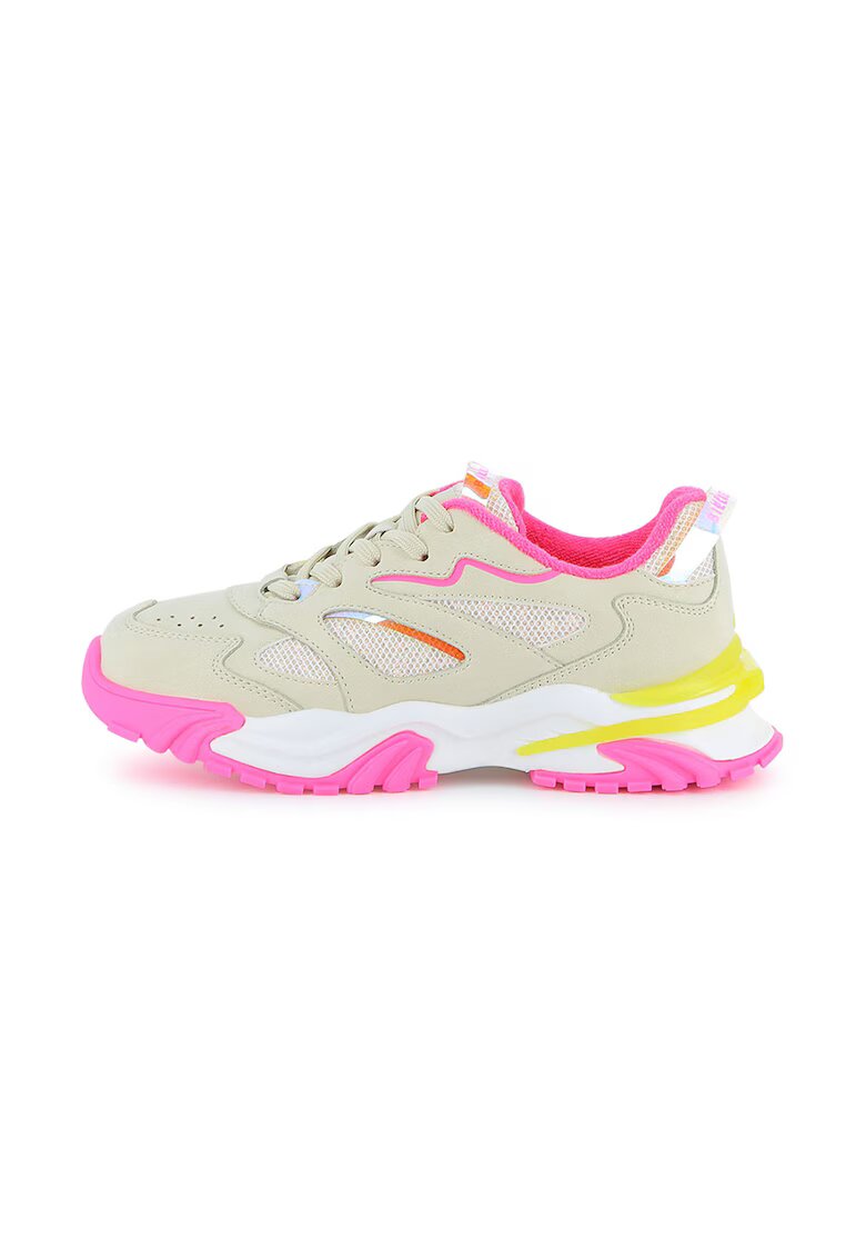 Billieblush Pantofi sport cu insertii din material textil - Fucsia/Bej deschis