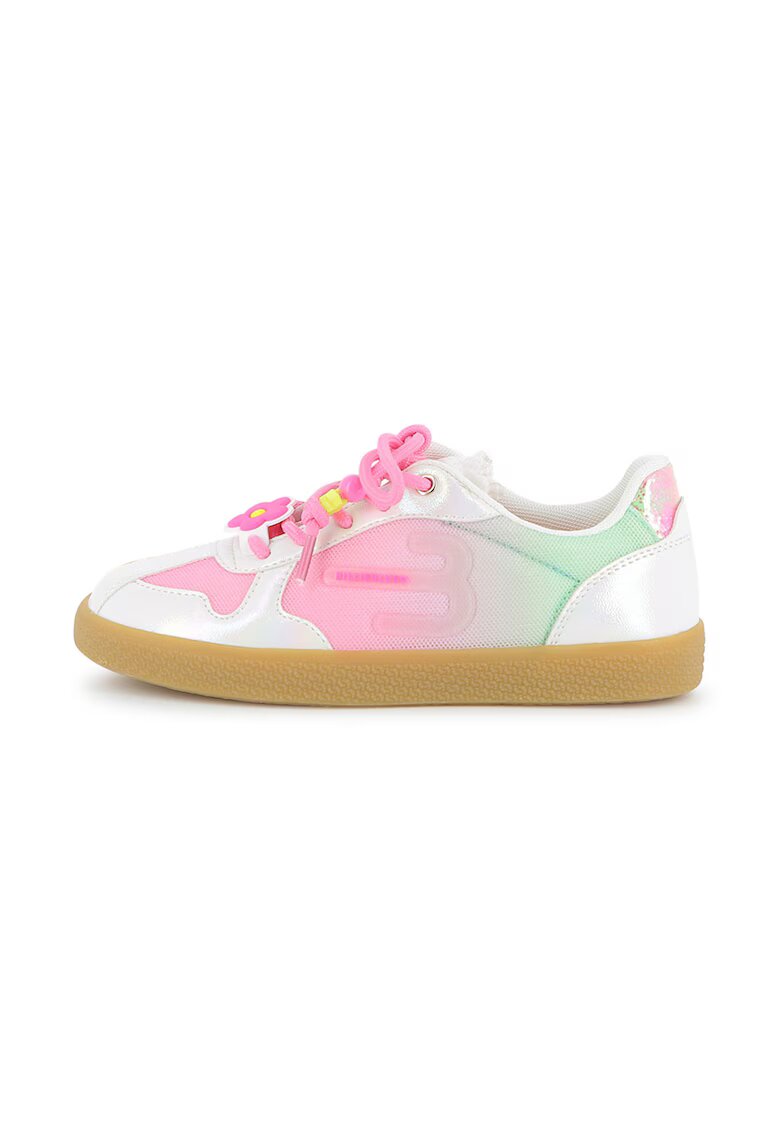 Billieblush Pantofi sport low-cut cu garnituri contrastante - Alb/Verde/Roz deschis