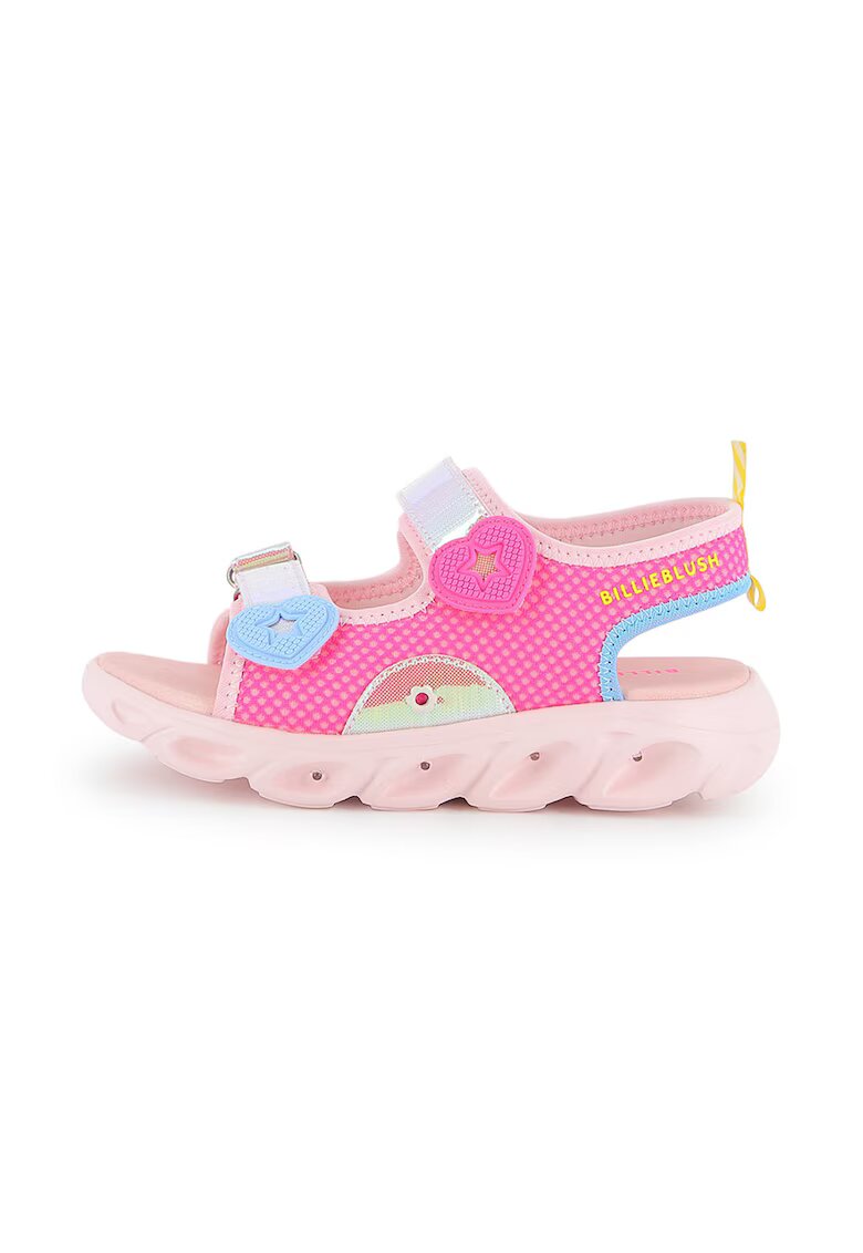 Billieblush Sandale cu velcro si insertii de plasa - Fucsia