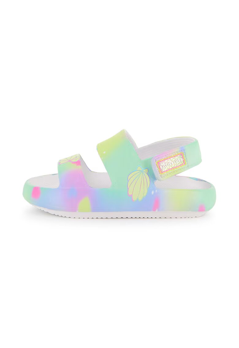 Billieblush Sandale cu velcro si text - Galben/Verde pal