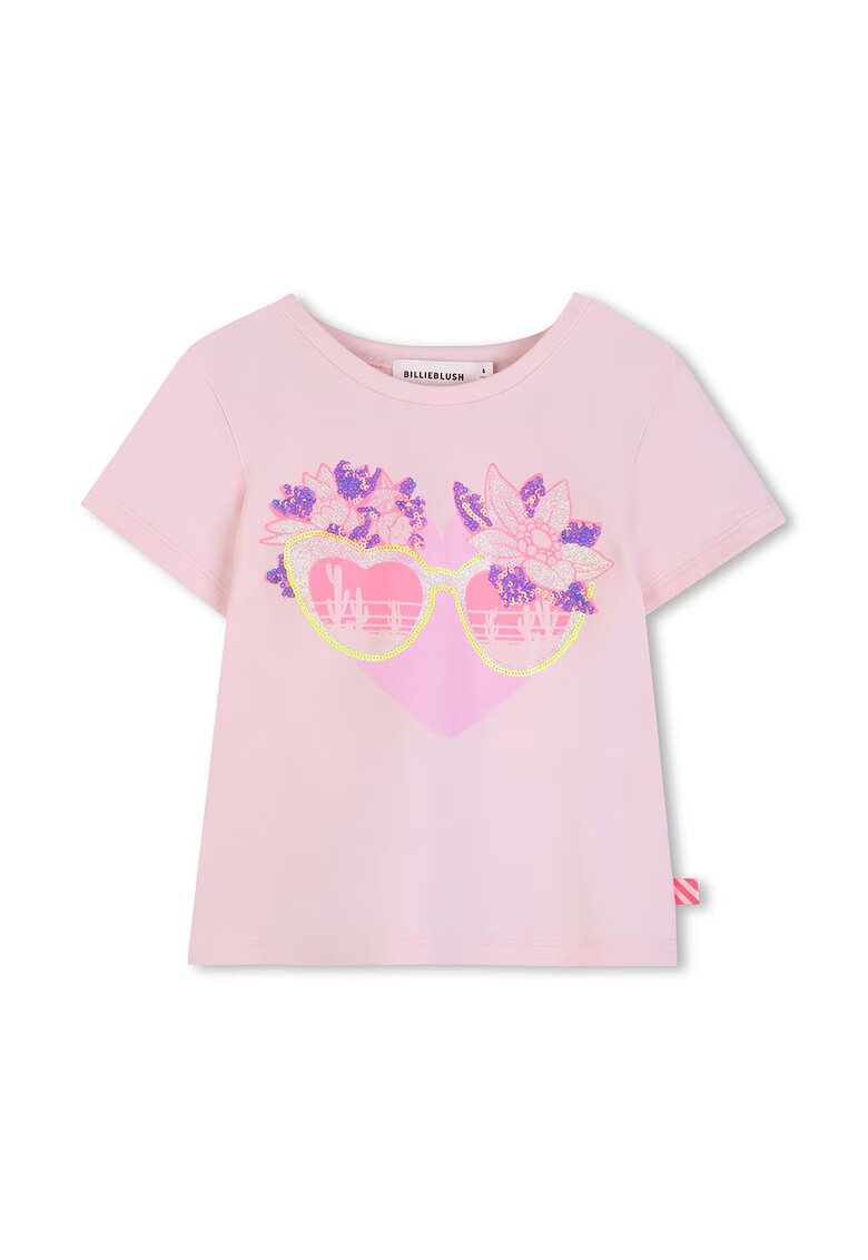 Billieblush Tricou cu paiete - Violet/Roz deschis