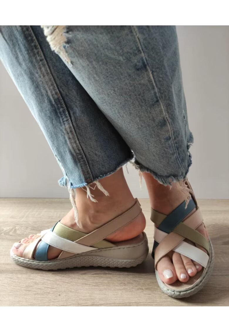 BIO FLEX Sandale Casual Dama 17-1013 Bej + Color - Bej - Bej
