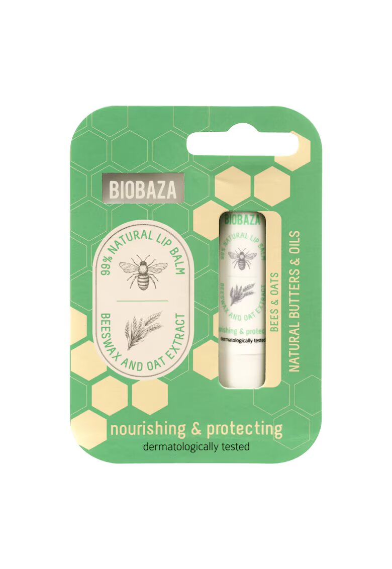 Biobaza Balsam de buze cu extract de miere si ovaz - BEES & OATS - 4 -5 g
