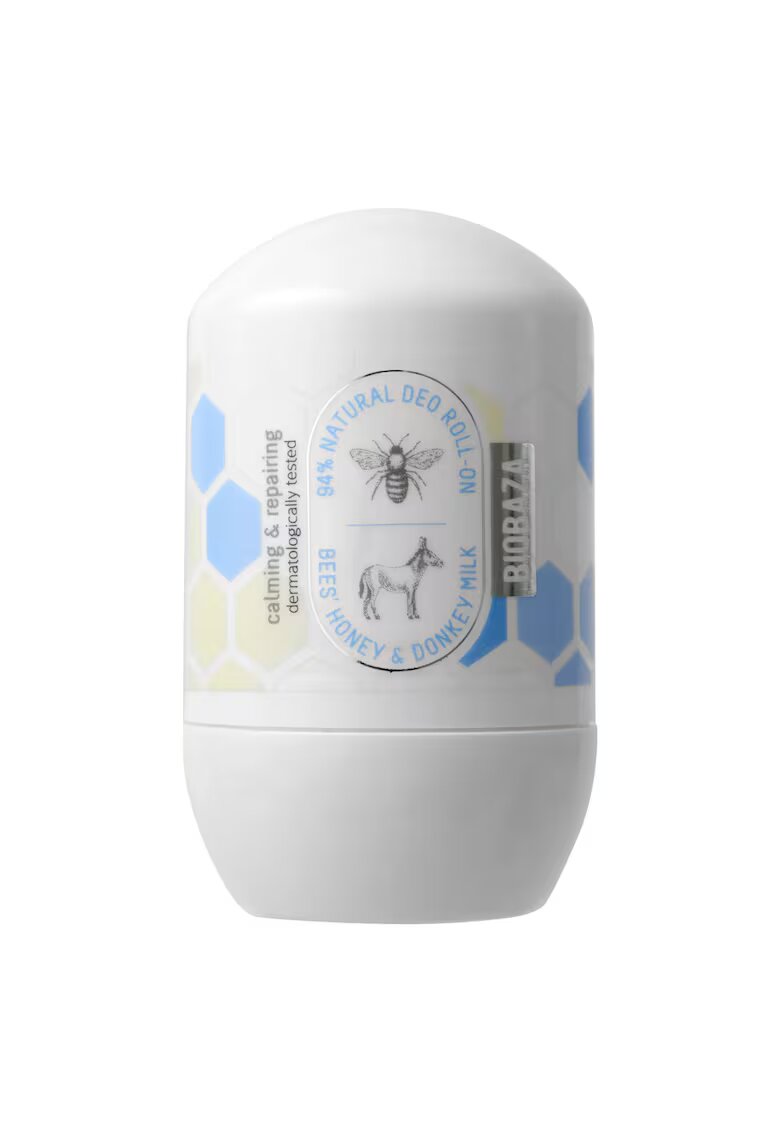 Biobaza Deodorant roll-on cu extract de miere si lapte de magarita - BEES & DONKEYS - 50 ml