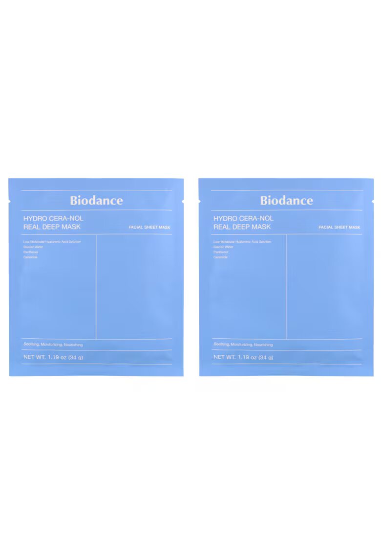 Biodance Hydro Cera-nol Real Deep Mask 2 x 34 g - masca hidratanta pentru fata - set de 2