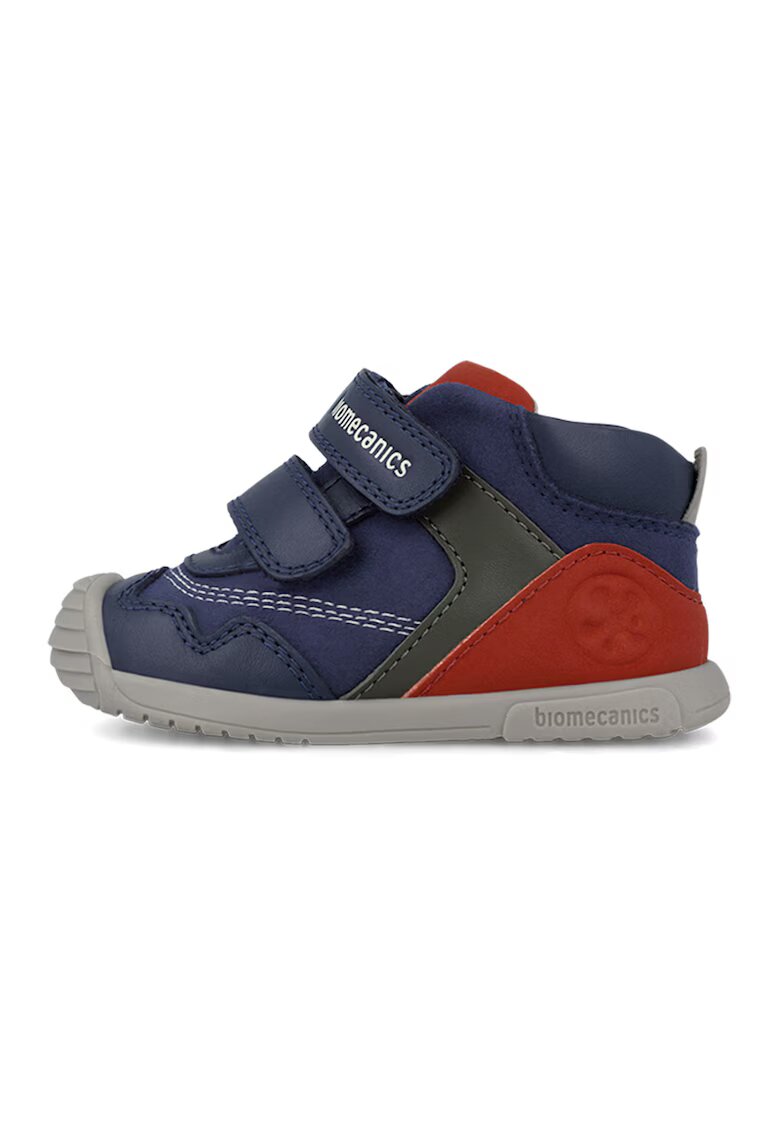 Biomecanics Pantofi sport colorblock cu velcro - Albastru inchis/Rosu inchis/Kaki inchis