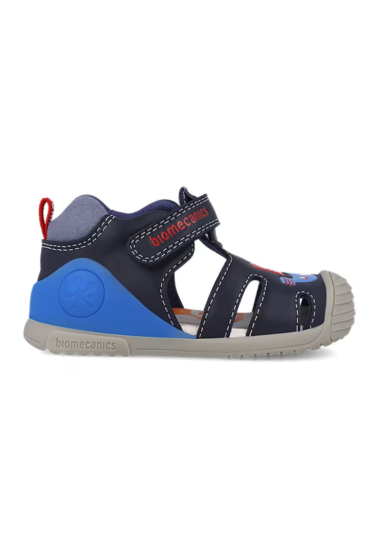Biomecanics Sandale cu imprimeu si segment cu inchidere velcro - Rosu/Bleumarin