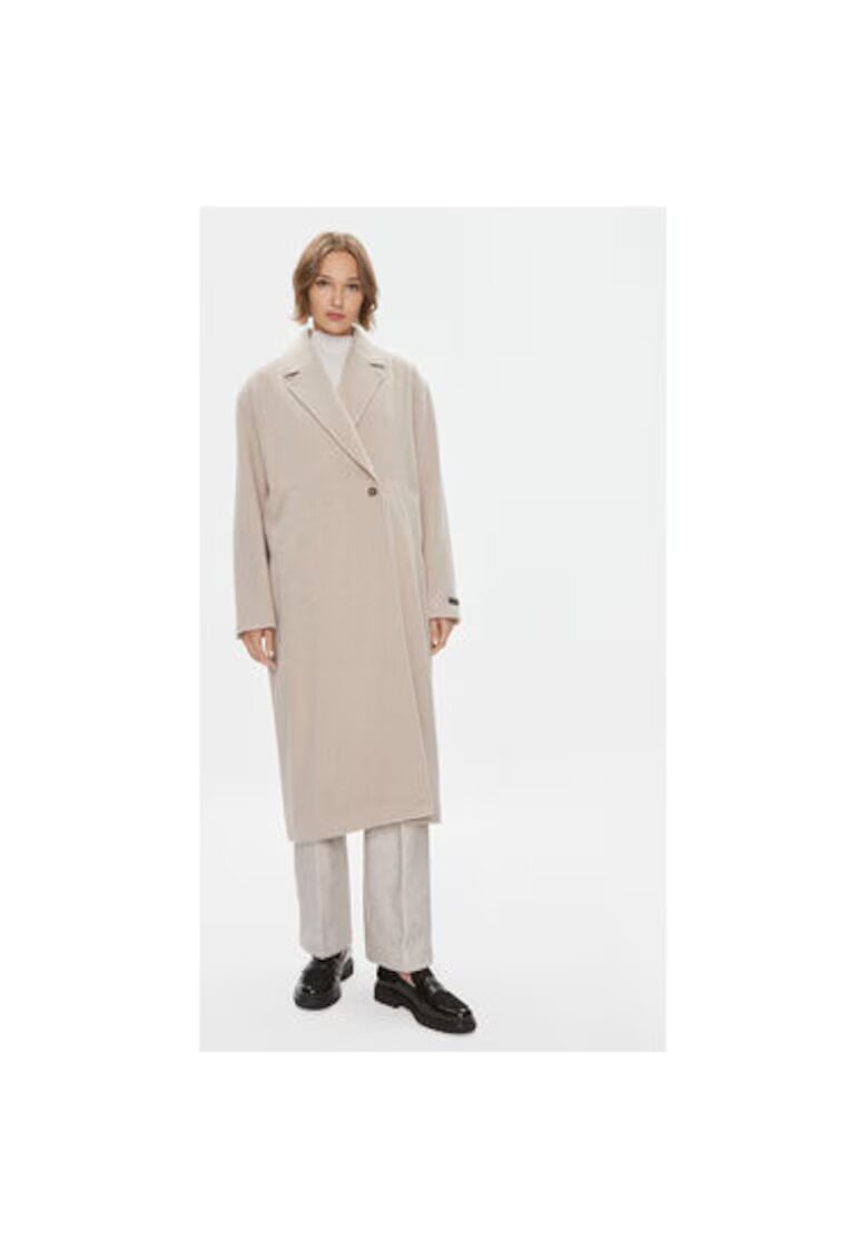 Birgitte Herskind Palton dama - 302975228 - Lana/Poliester - Bej - Bej