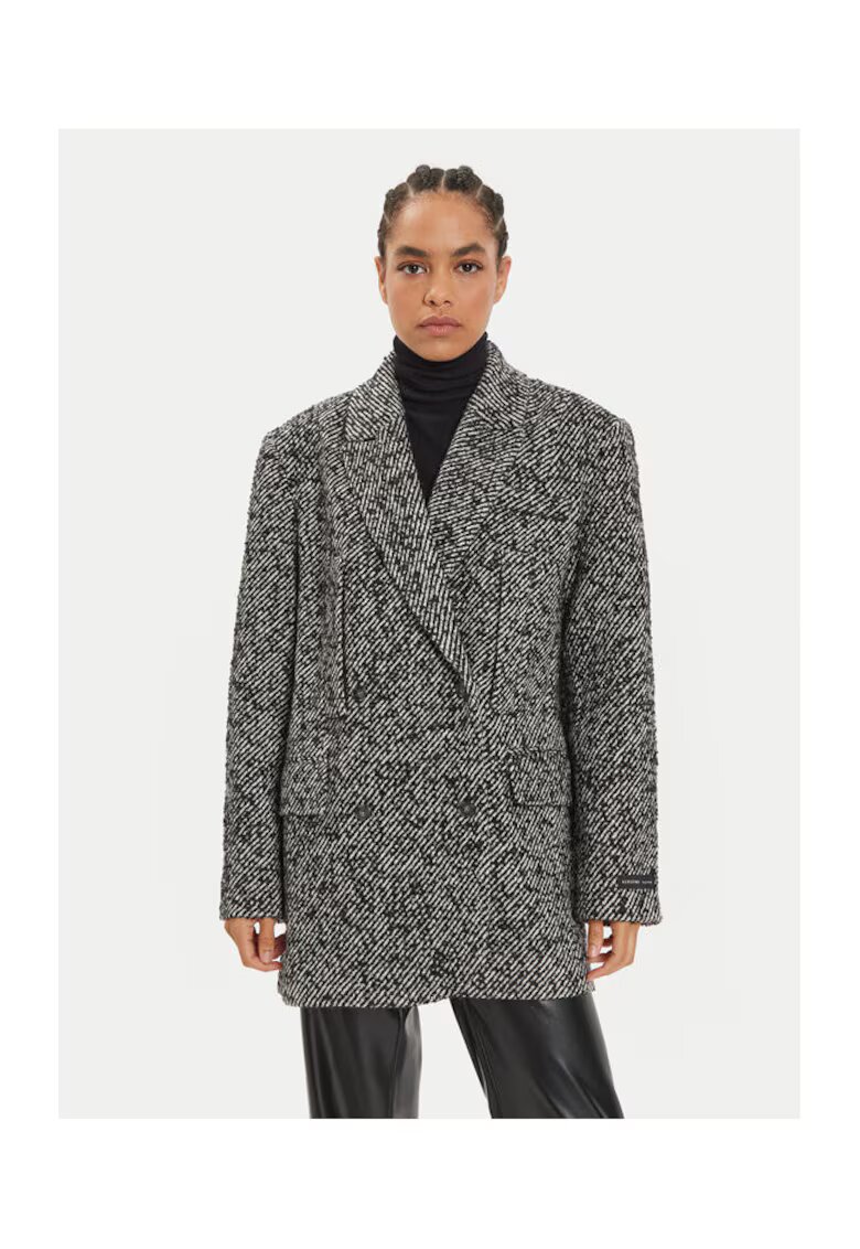Birgitte Herskind Palton dama - 304550416 - Lana/Poliester/Acril - Gri - Gri