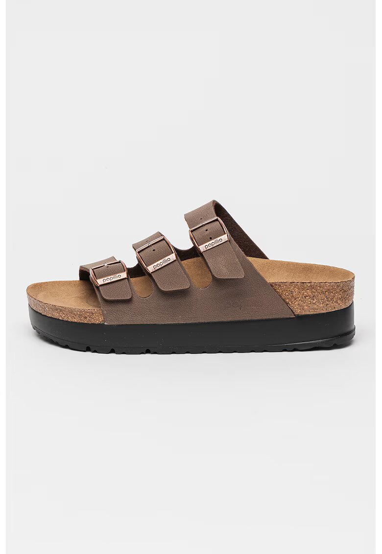 Birkenstock Papuci faltform de piele Florida III - Maro/Maro taupe