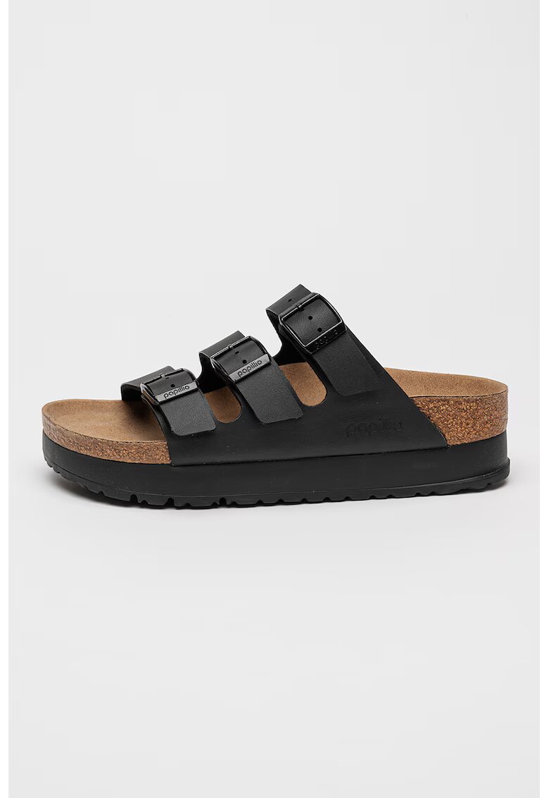 Birkenstock Papuci flatform - Negru/Negru stins