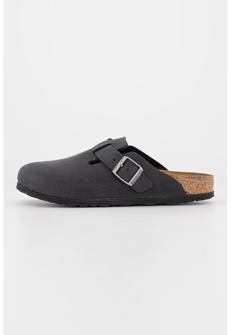 Birkenstock Saboti de piele cu barete ajustabile - Negru