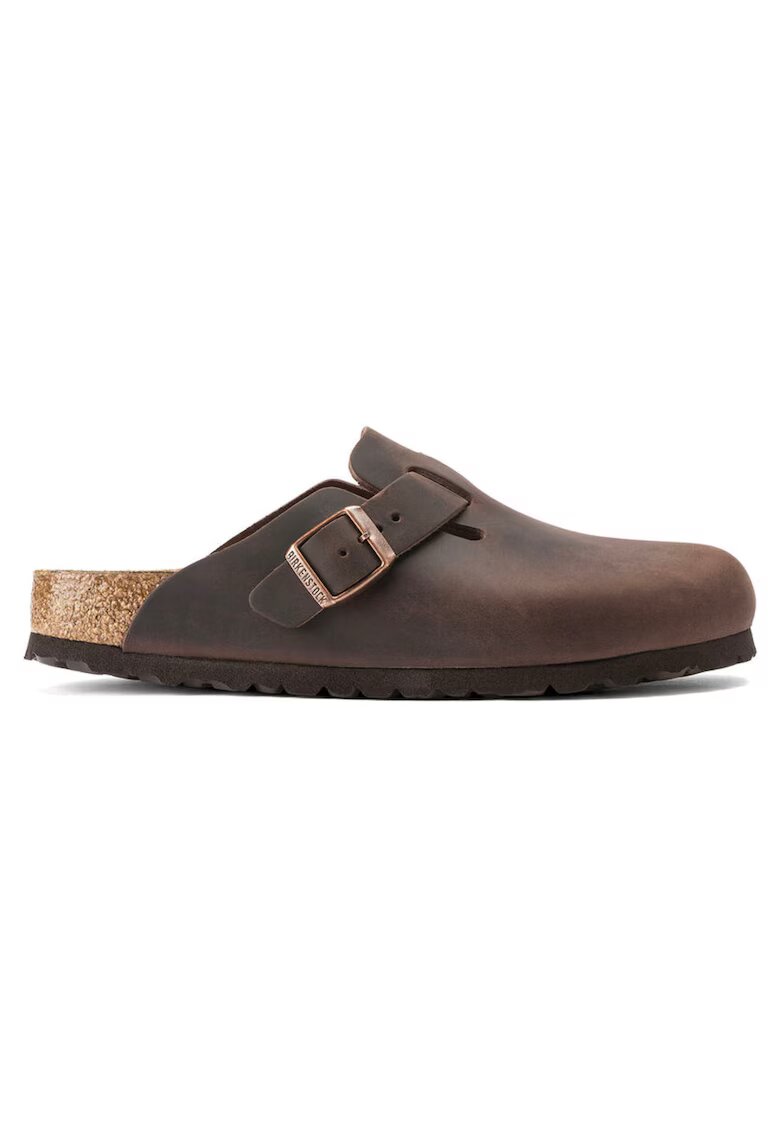 Birkenstock Saboti unisex din piele nabuc - Boston 860133