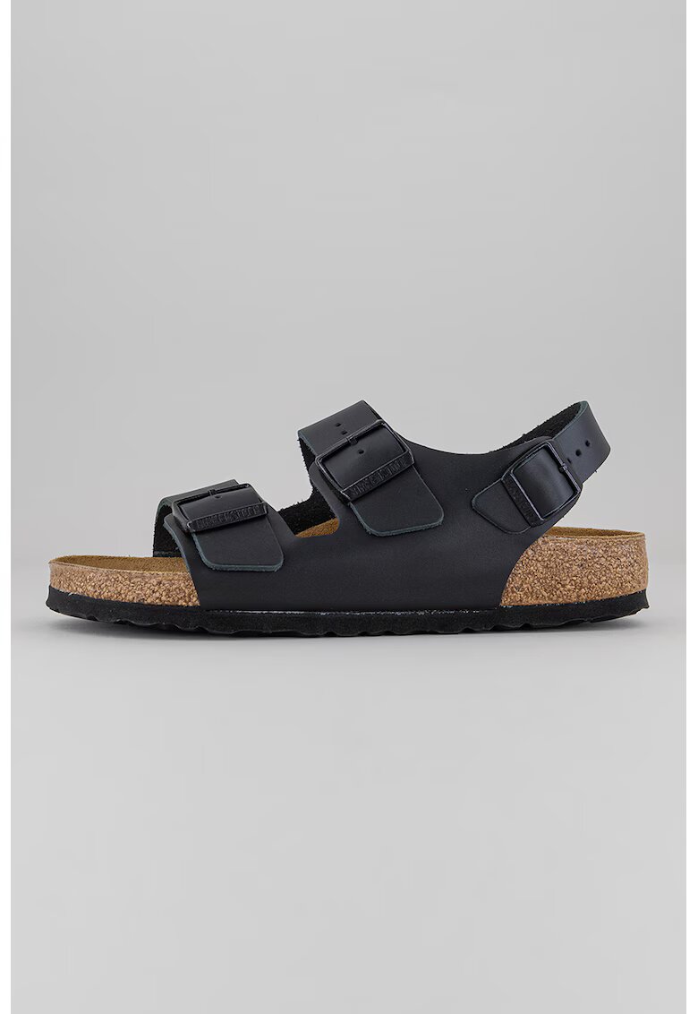 Birkenstock Sandale pentru barbati - Milano Bs - Piele - Negru - Negru