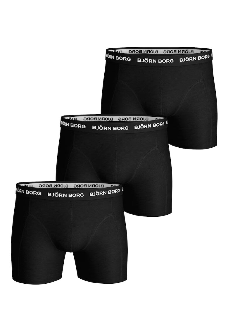 Bjoern Borg Set de boxeri cu banda logo in talie - 3 perechi - Negru