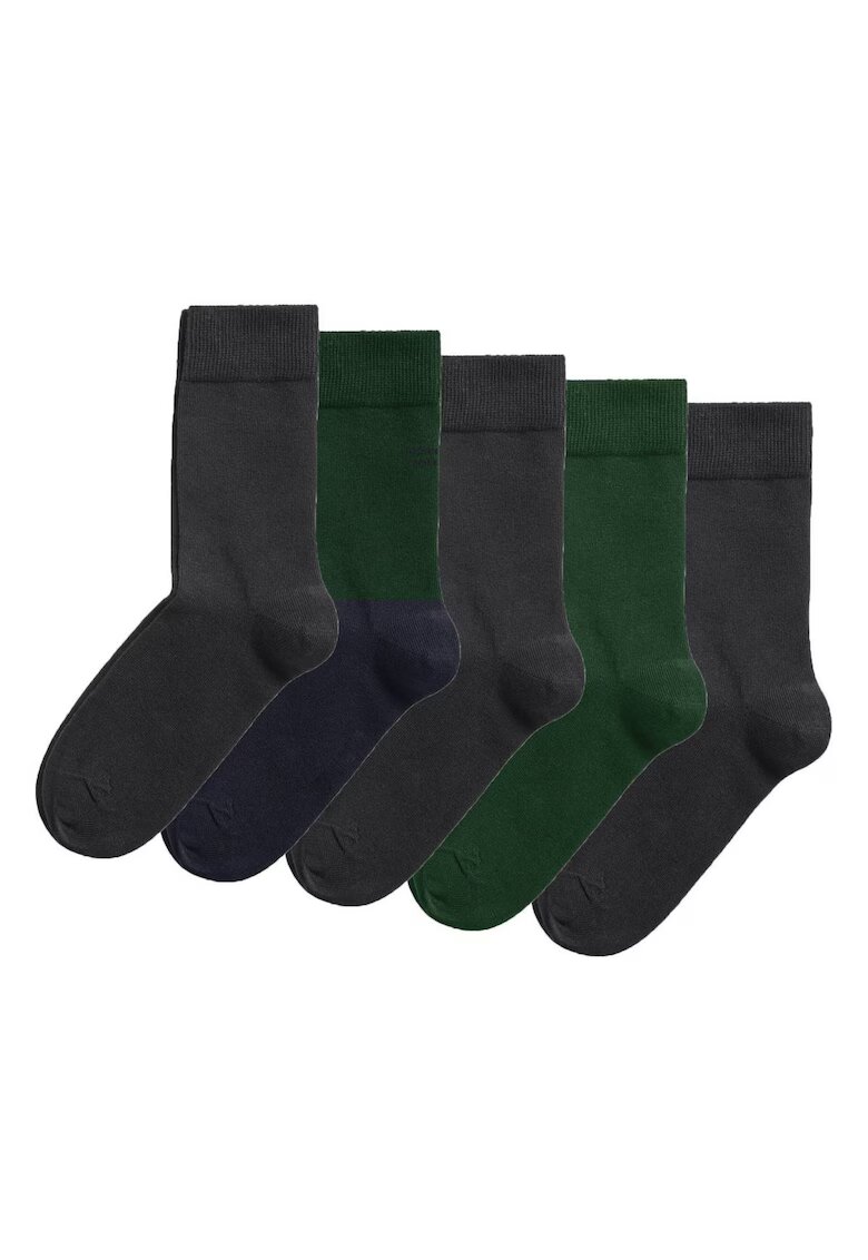 Bjoern Borg Set de sosete lungi - 5 perechi - Verde/Negru