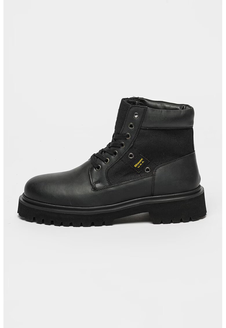 Blauer Ghete de piele cu insertii textile Buxton - Negru
