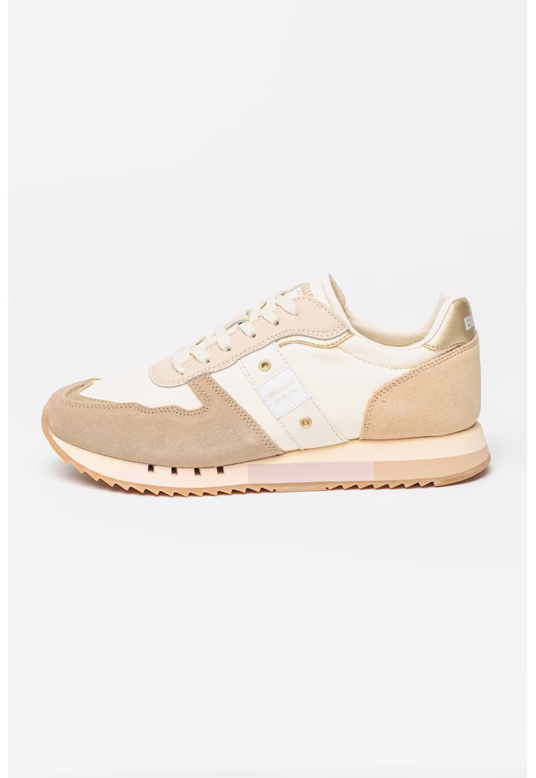 Blauer Pantofi sport cu insertii de piele intoarsa - Maro taupe/Crem