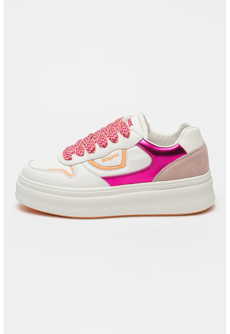 Blauer Pantofi sport cu insertii de piele intoarsa Mery - Alb/Fucsia