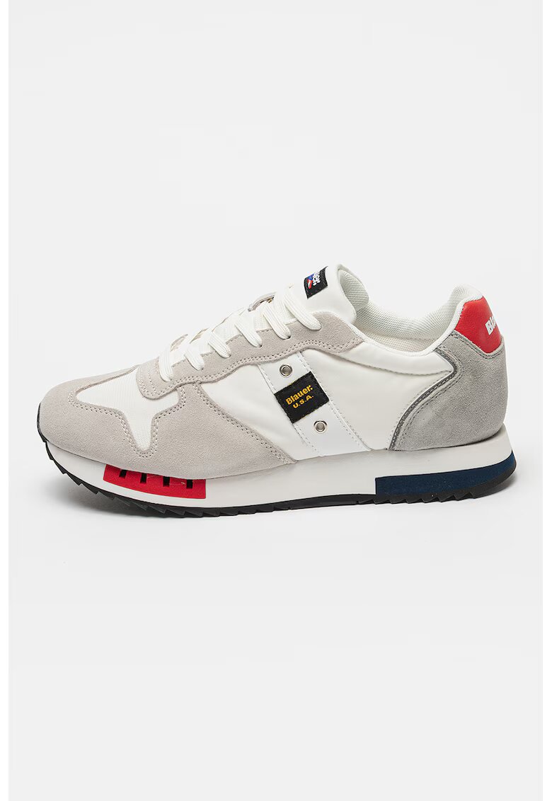 Blauer Pantofi sport cu insertii de piele intoarsa Queen - Alb/Gri deschis