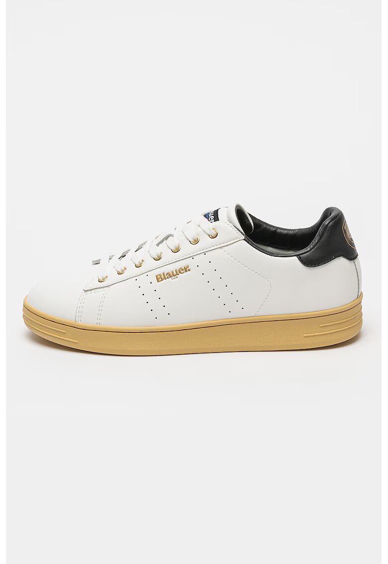 Blauer Pantofi sport de piele ecologica Grant - Alb/Negru