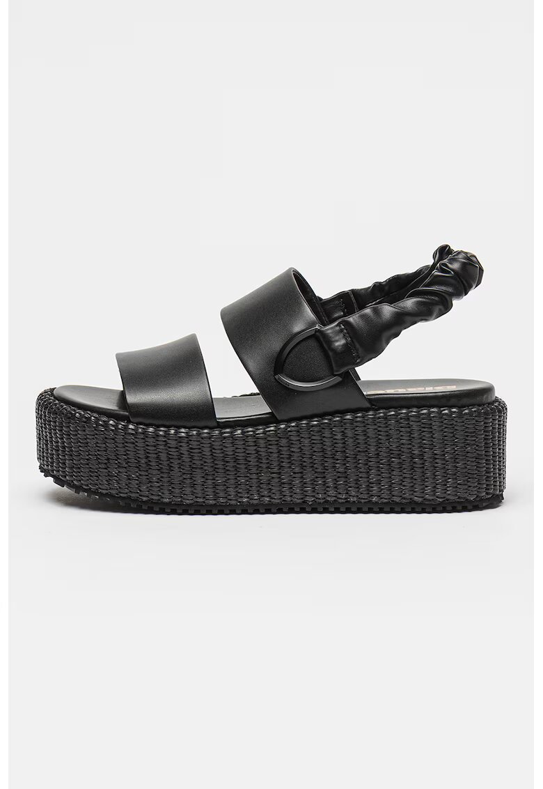 Blauer Sandale wedge din piele ecologica Opal - Negru