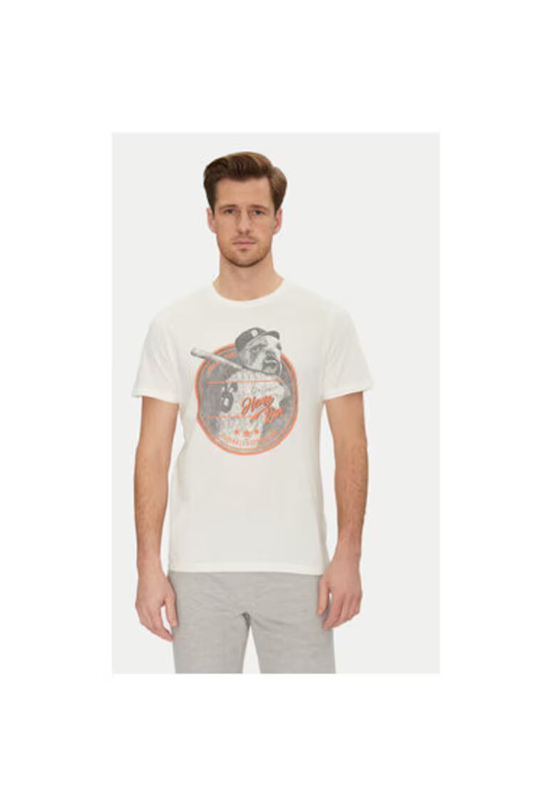 BLEND Tricou barbati 20717764 - Bumbac - Alb - Alb