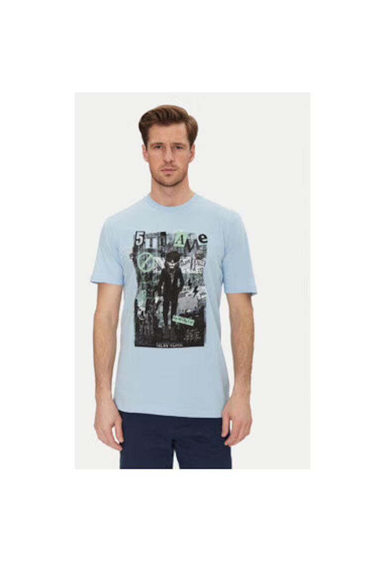 BLEND Tricou barbati 20717965 - Bumbac - Albastru - Albastru