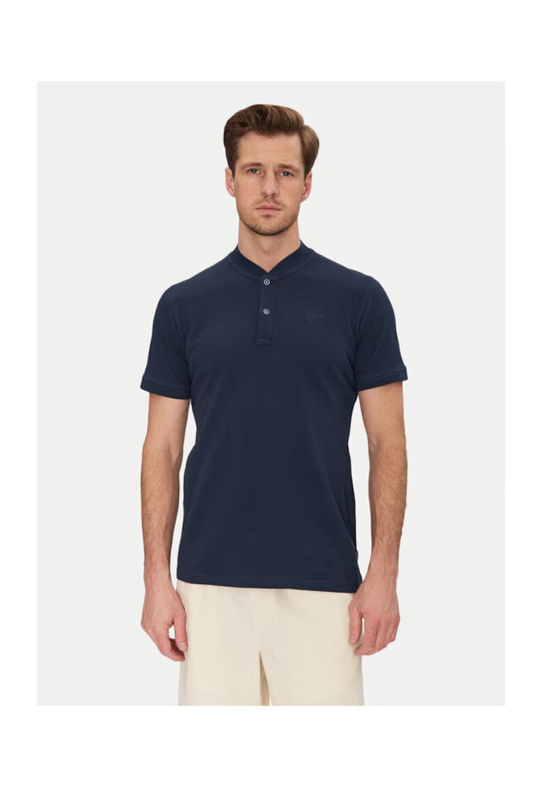 BLEND Tricou polo barbati 20717858 - Bumbac - Bleumarin - Bleumarin