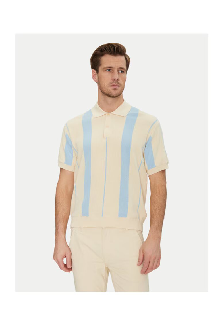 BLEND Tricou polo barbati 20717954 - Bumbac - Bej - Bej