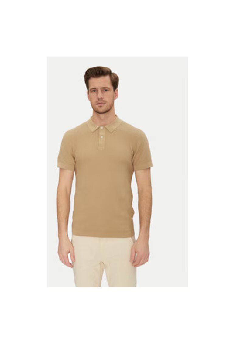BLEND Tricou polo barbati 20718361 - Bumbac - Bej - Bej