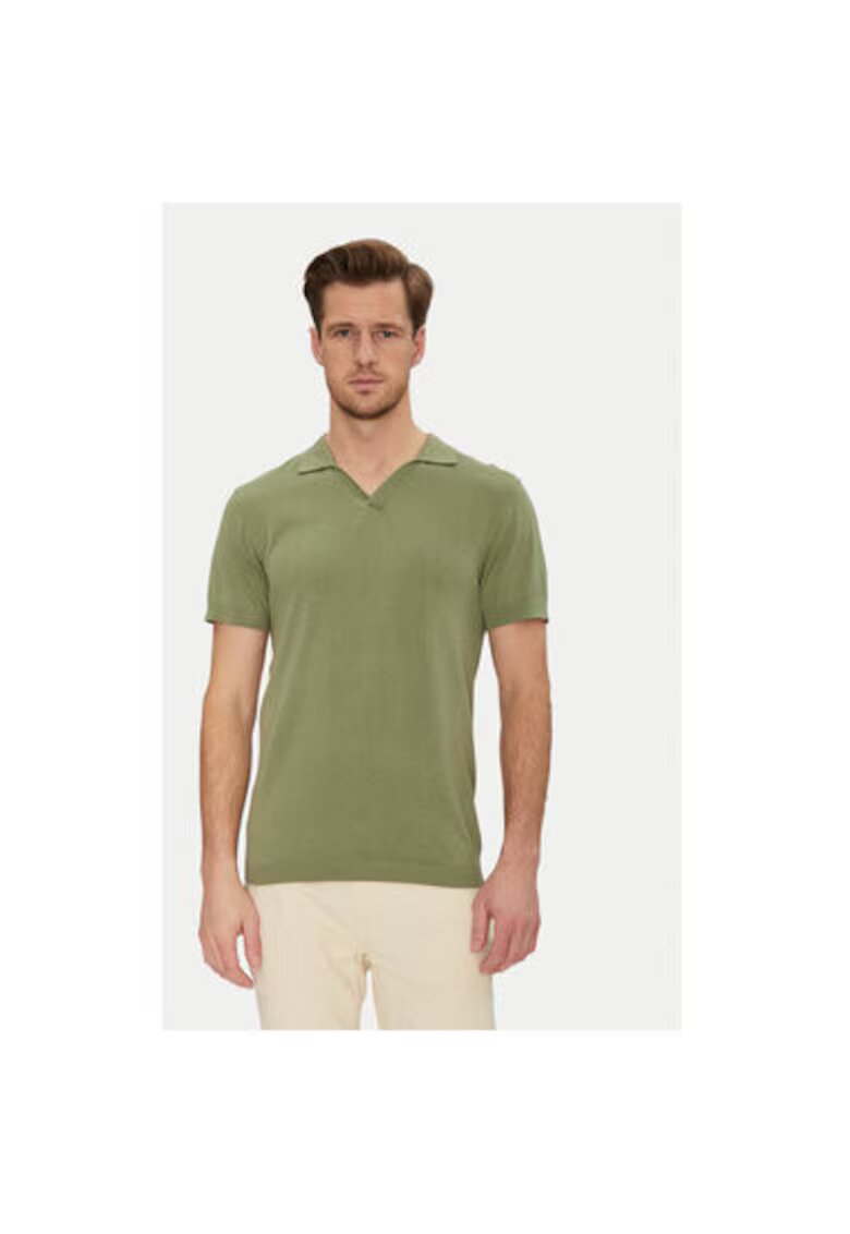 BLEND Tricou Polo barbati 20718362 - Bumbac/Lyocell - Verde - Verde