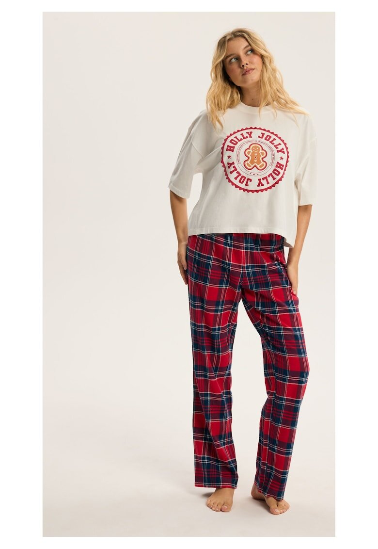 Bloovii Pijama dama Alb Candy Cane - Alb