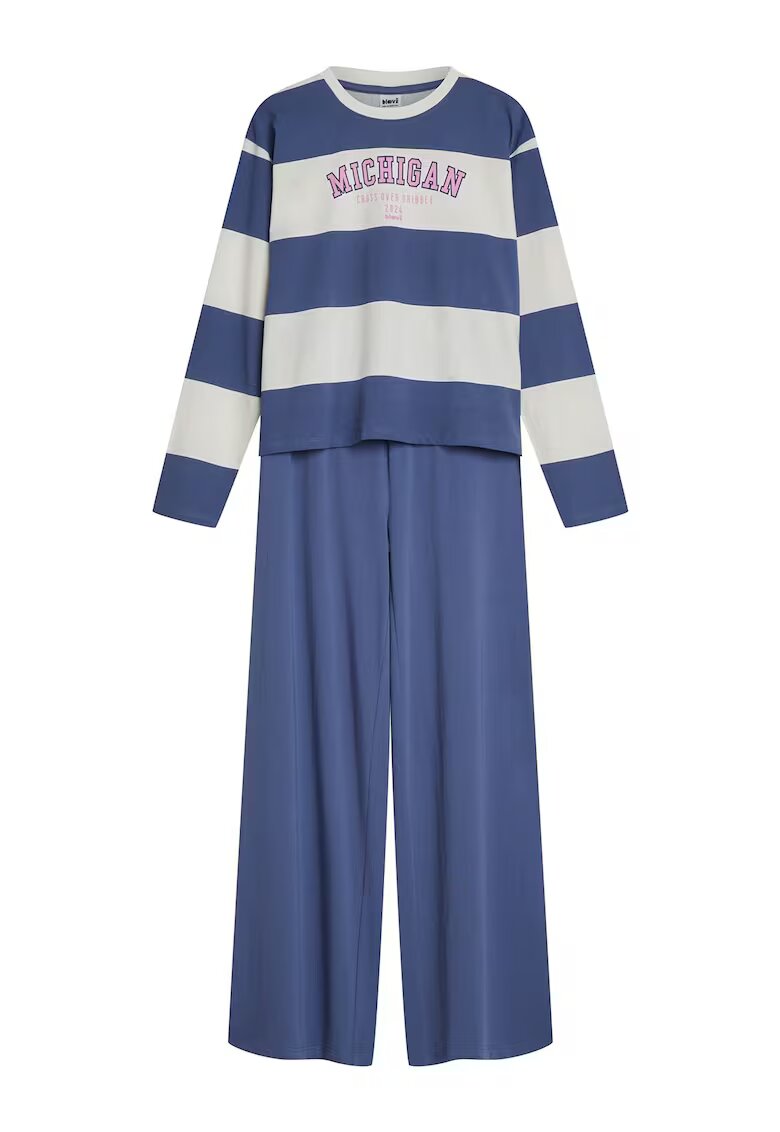 Bloovii Pijama dama Albastru-alb Kelby - Dungi