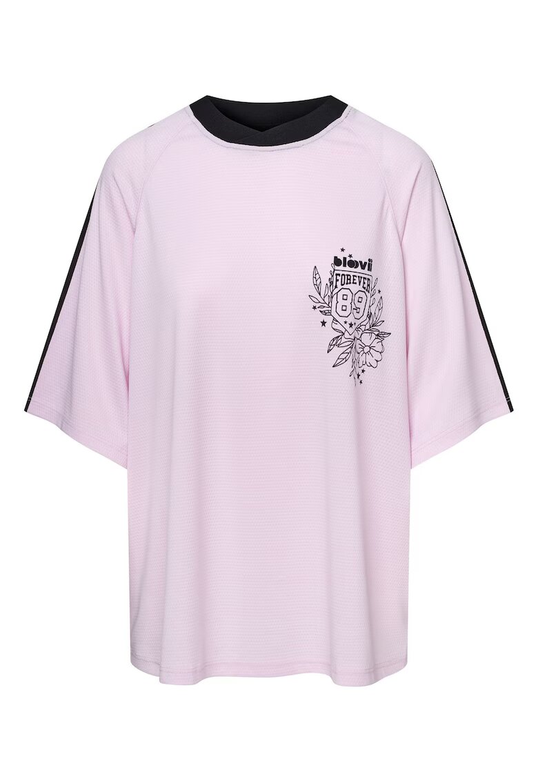 Bloovii Tricou dama oversize roz pastel Loomy - Roz