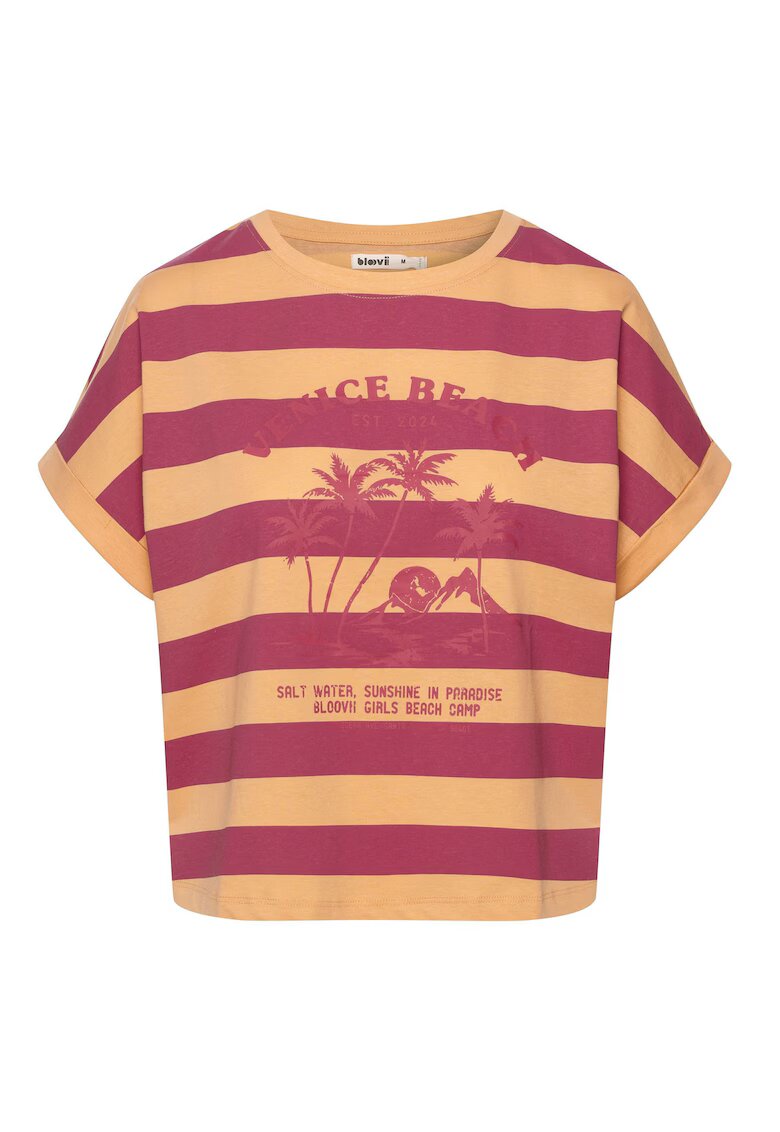 Bloovii Tricou dama portocaliu cu dungi - bumbac - Portocaliu