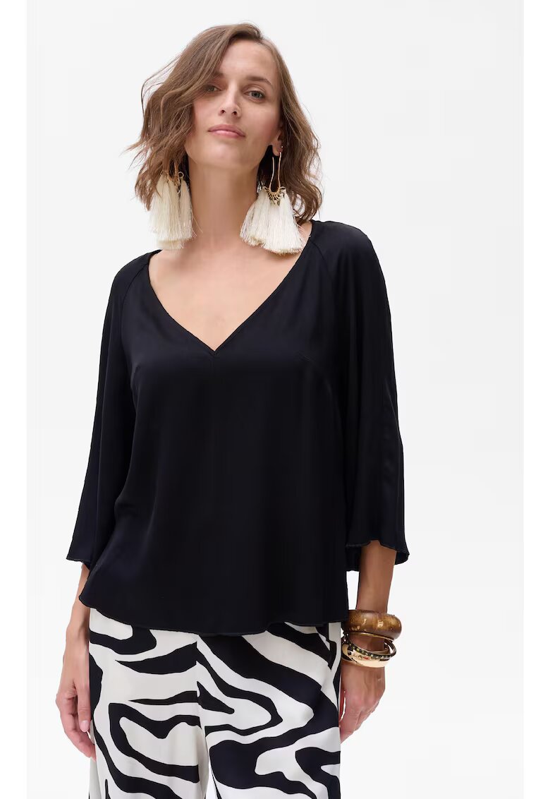 blue shadow Bluza lejera cu decolteu in V